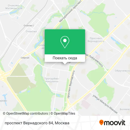 Карта проспект Вернадского 84