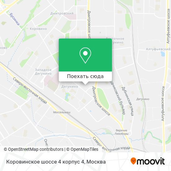 Карта Коровинское шоссе 4 корпус 4