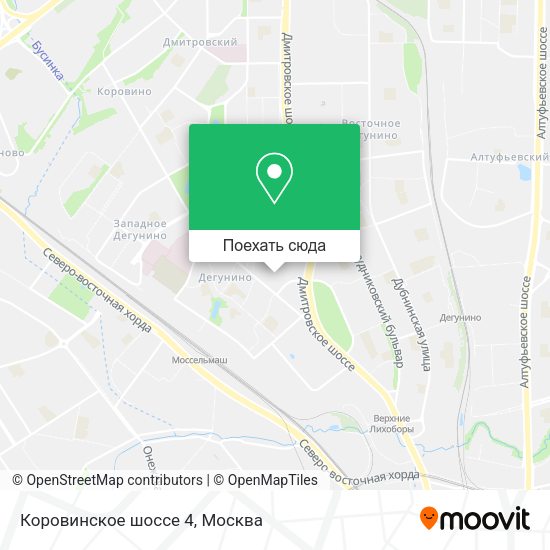 Карта Коровинское шоссе 4