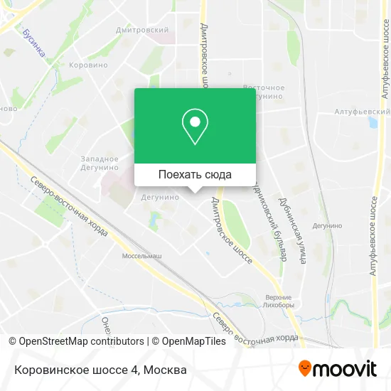 Карта Коровинское шоссе 4