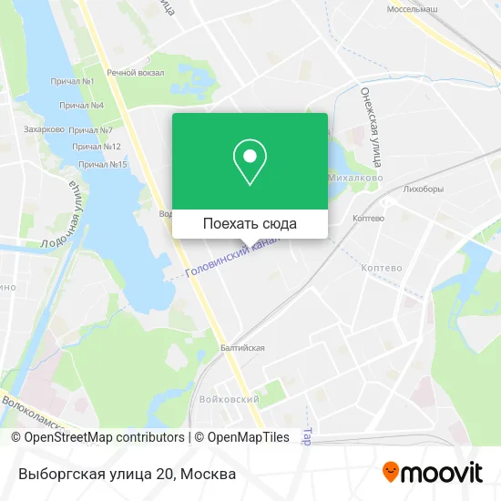 Карта Выборгская улица 20