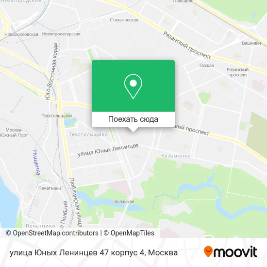 Карта улица Юных Ленинцев 47 корпус 4