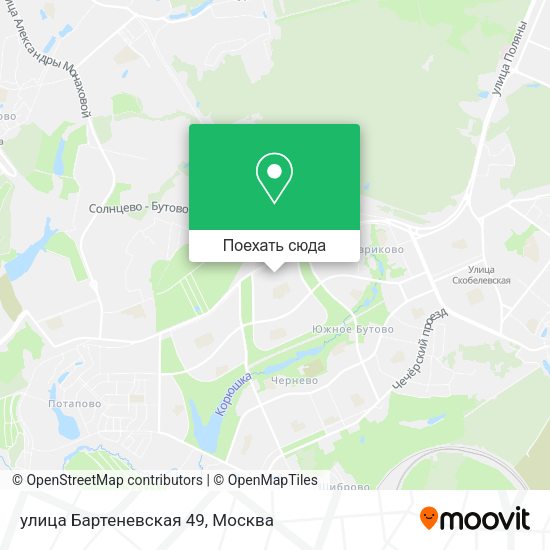 Карта улица Бартеневская 49