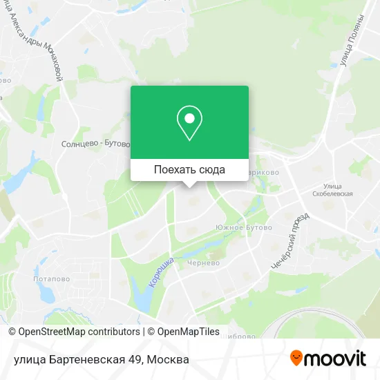 Карта улица Бартеневская 49
