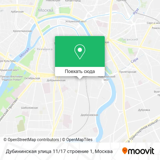 Карта Дубининская улица 11 / 17 строение 1