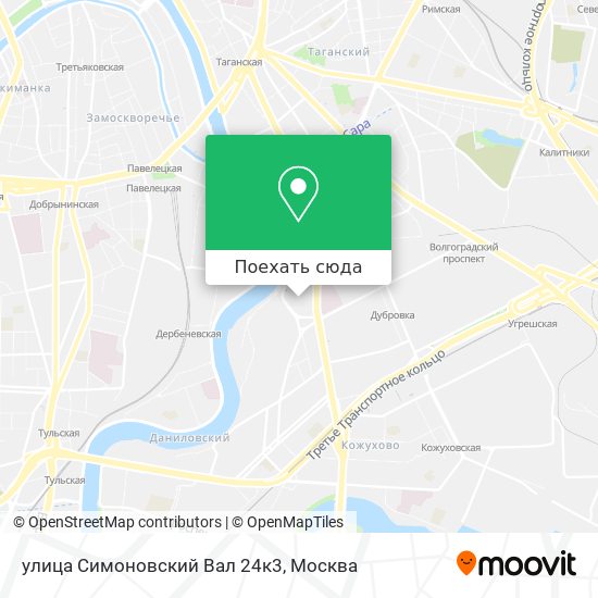 Карта улица Симоновский Вал 24к3