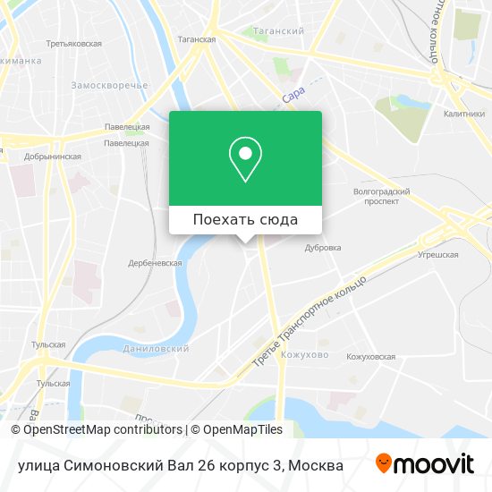 Карта улица Симоновский Вал 26 корпус 3
