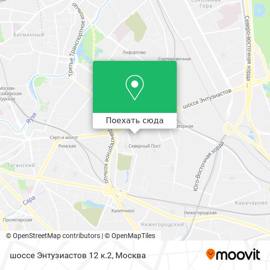 Карта шоссе Энтузиастов 12 к.2