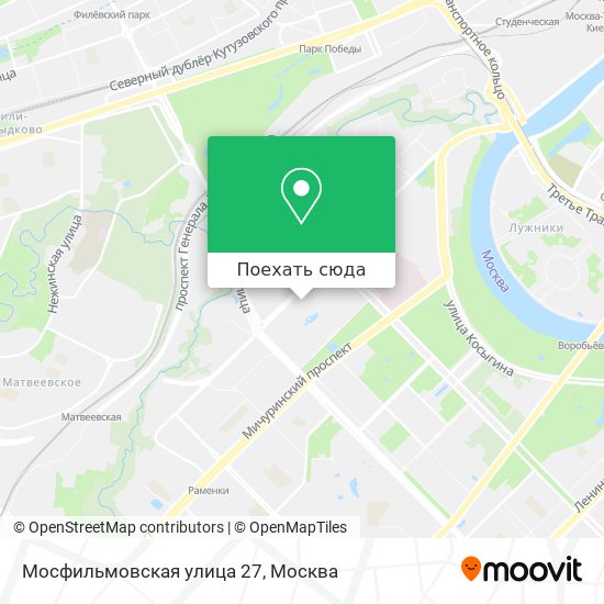 Карта Мосфильмовская улица 27