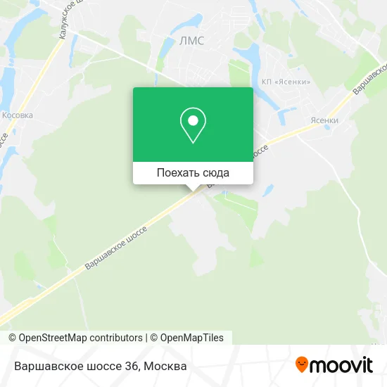 Карта Варшавское шоссе 36