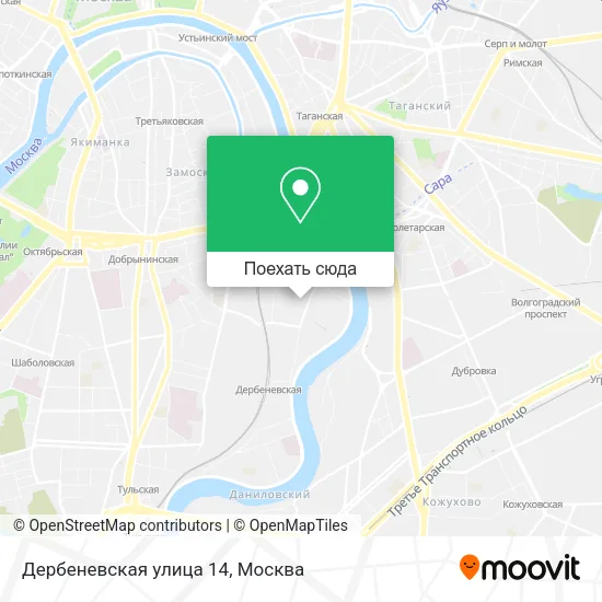 Карта Дербеневская улица 14
