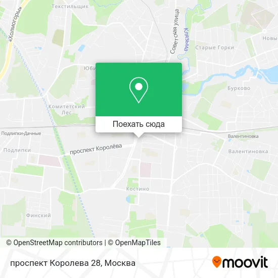 Карта проспект Королева 28