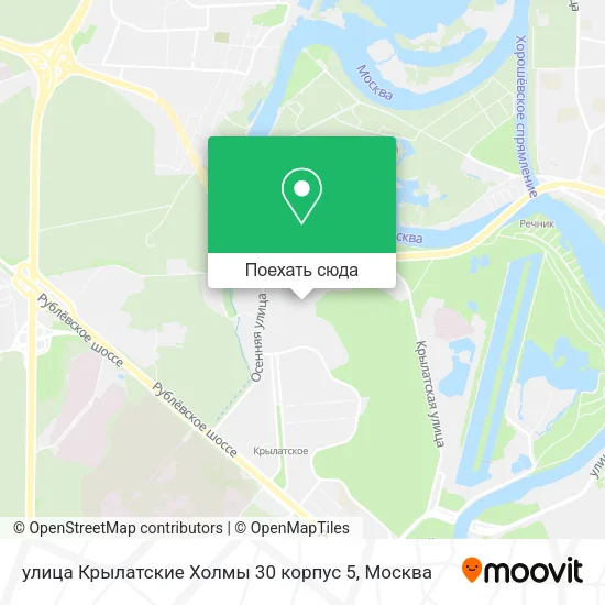 Карта улица Крылатские Холмы 30 корпус 5