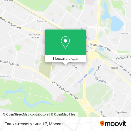 Карта Ташкентская улица 17