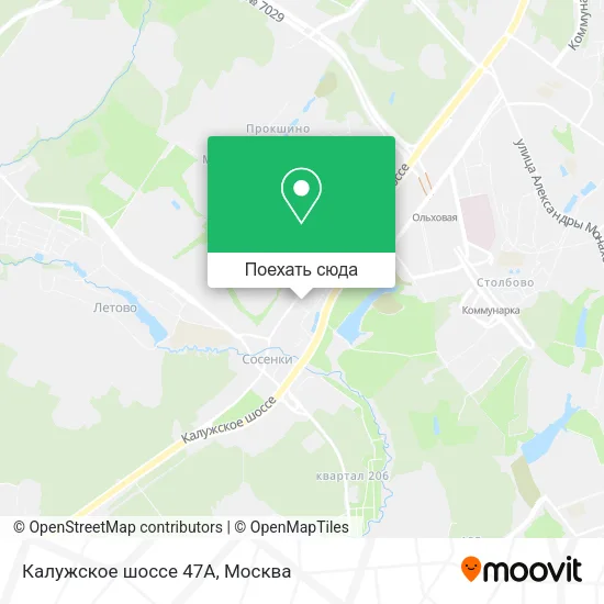 Карта Калужское шоссе 47А