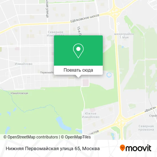 Карта Нижняя Первомайская улица 65