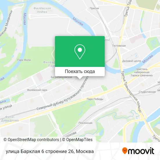 Карта улица Барклая 6 строение 26