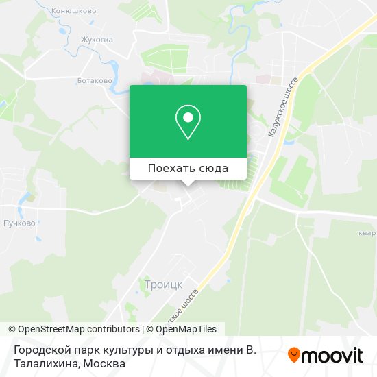 Карта Городской парк культуры и отдыха имени В. Талалихина