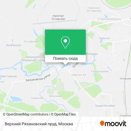 Карта Верхний Рязановский пруд