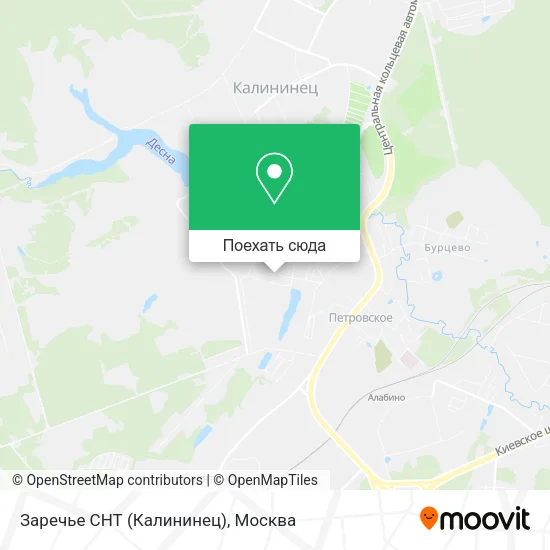 Карта Заречье СНТ (Калининец)