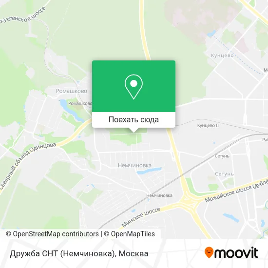 Карта Дружба СНТ (Немчиновка)