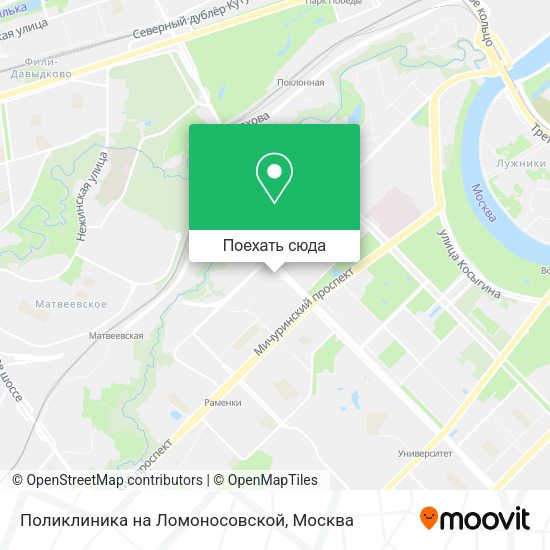 Карта Поликлиника на Ломоносовской