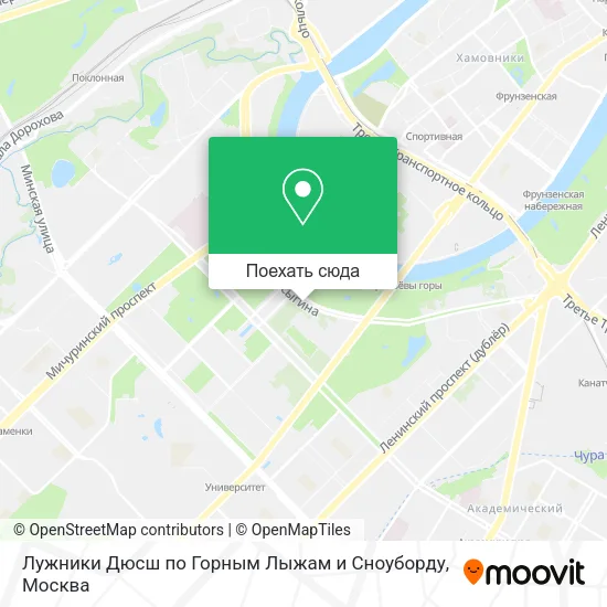 Карта Лужники Дюсш по Горным Лыжам и Сноуборду