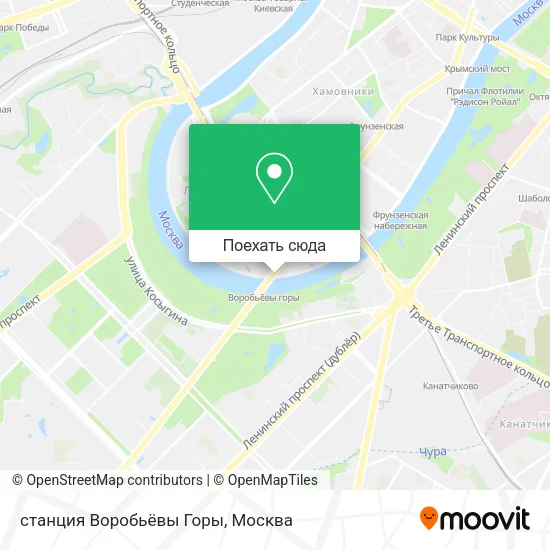 Карта станция Воробьёвы Горы