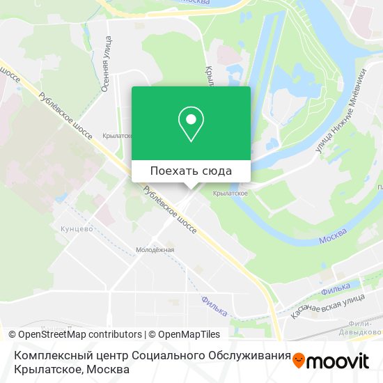 Карта Комплексный центр Социального Обслуживания Крылатское
