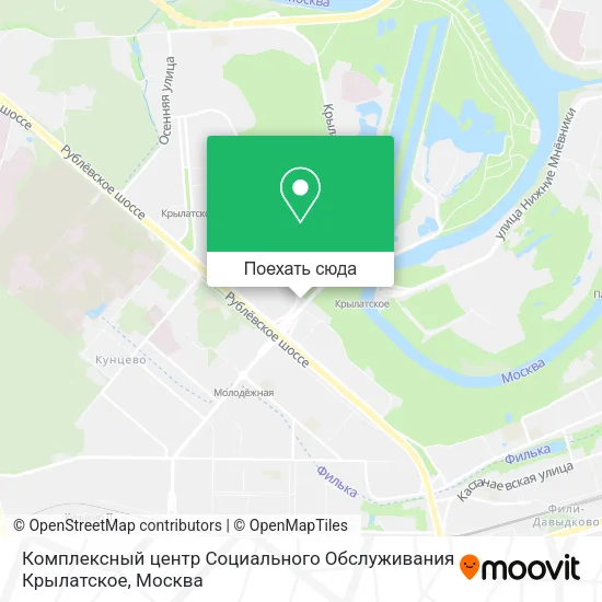 Карта Комплексный центр Социального Обслуживания Крылатское