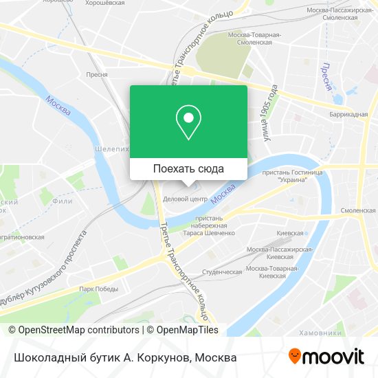 Карта Шоколадный бутик А. Коркунов