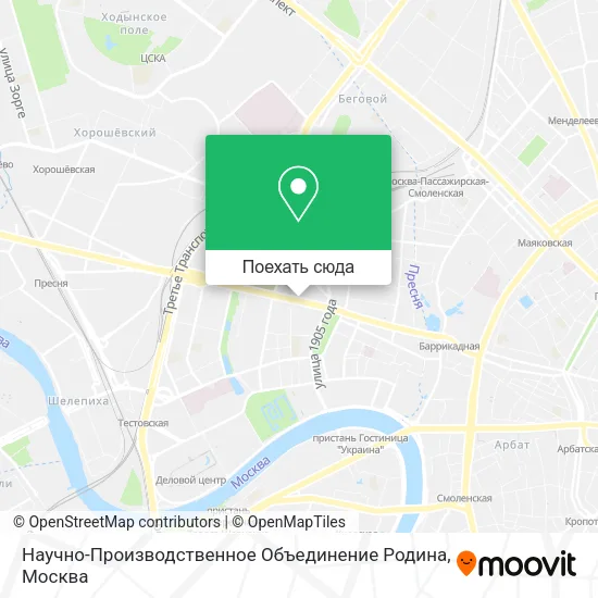 Карта Научно-Производственное Объединение Родина