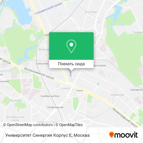 Карта Университет Синергия Корпус Е