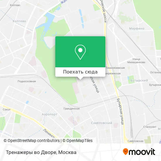 Карта Тренажеры во Дворе