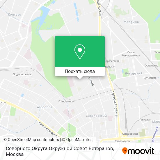 Карта Северного Округа Окружной Совет Ветеранов