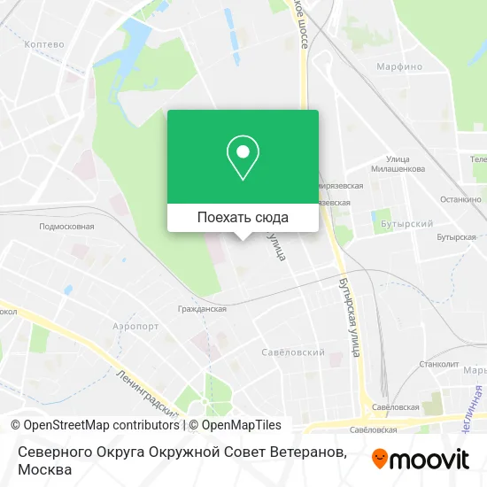 Карта Северного Округа Окружной Совет Ветеранов