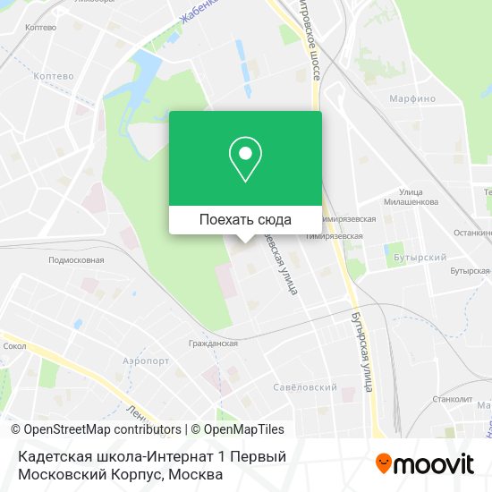 Карта Кадетская школа-Интернат 1 Первый Московский Корпус