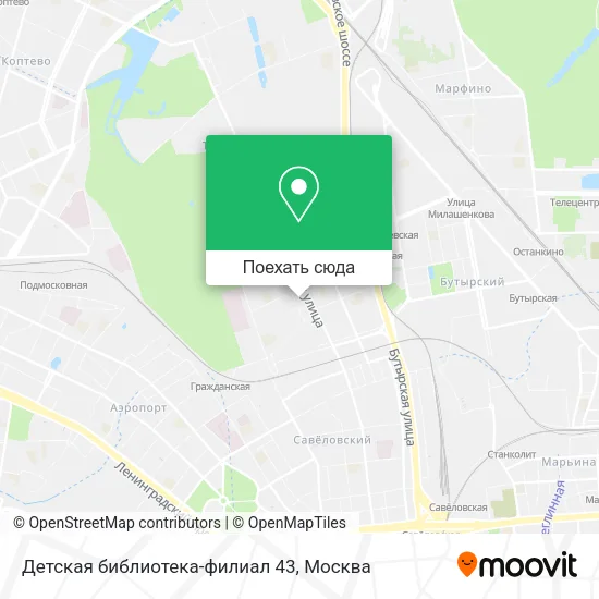 Карта Детская библиотека-филиал 43