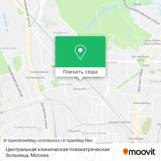 Карта Центральная клиническая психиатрическая больница
