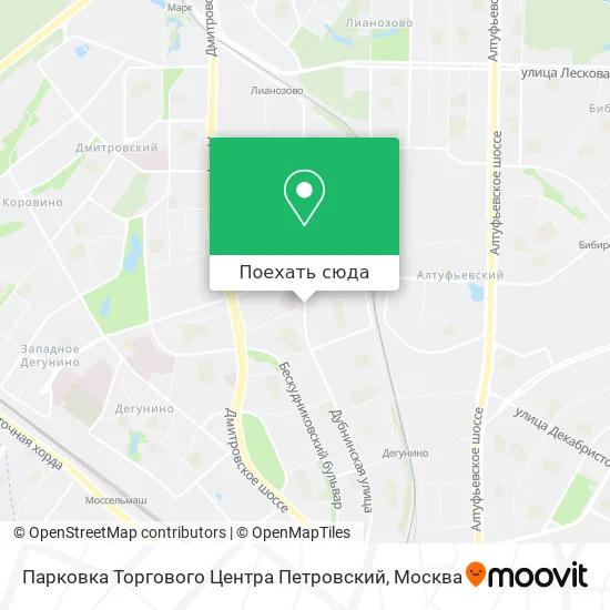 Карта Парковка Торгового Центра Петровский