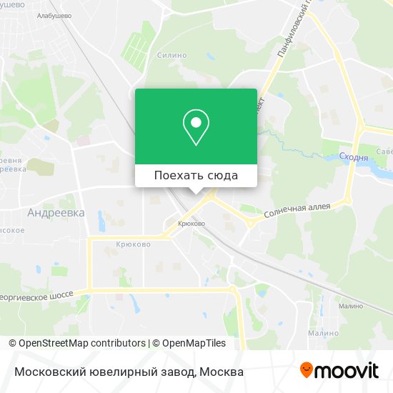 Карта Московский ювелирный завод