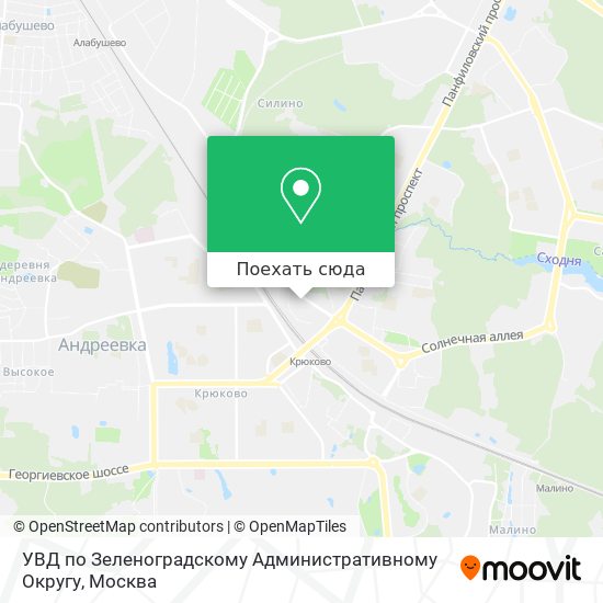 Карта УВД по Зеленоградскому Административному Округу