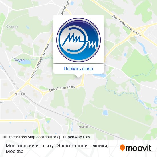 Карта Московский институт Электронной Техники