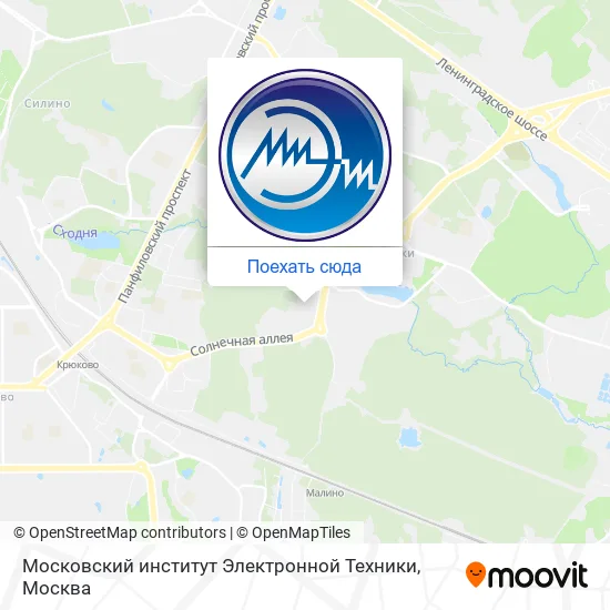 Карта Московский институт Электронной Техники