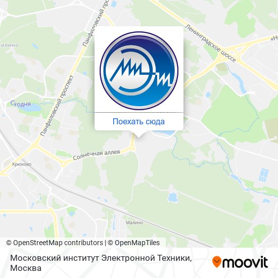 Карта Московский институт Электронной Техники