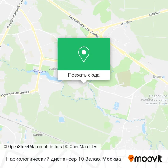 Карта Наркологический диспансер 10 Зелао