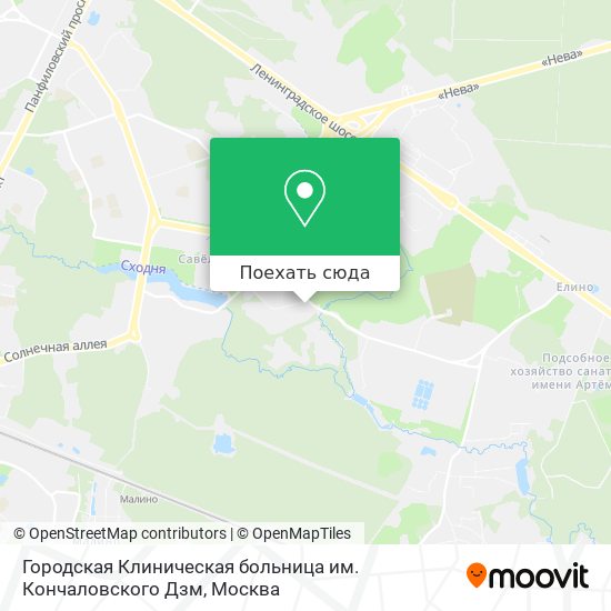 Карта Городская Клиническая больница им. Кончаловского Дзм