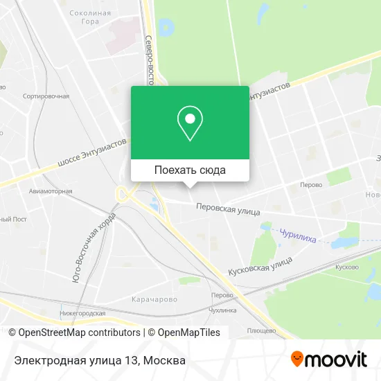 Карта Электродная улица 13