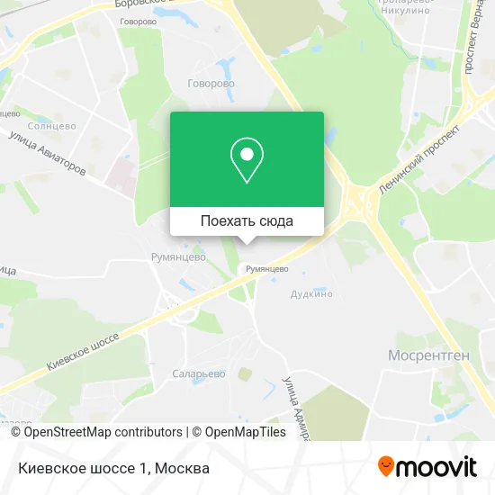 Карта Киевское шоссе 1