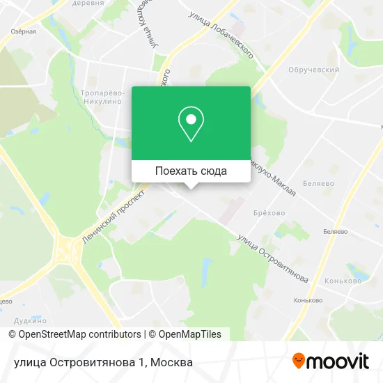 Карта улица Островитянова 1